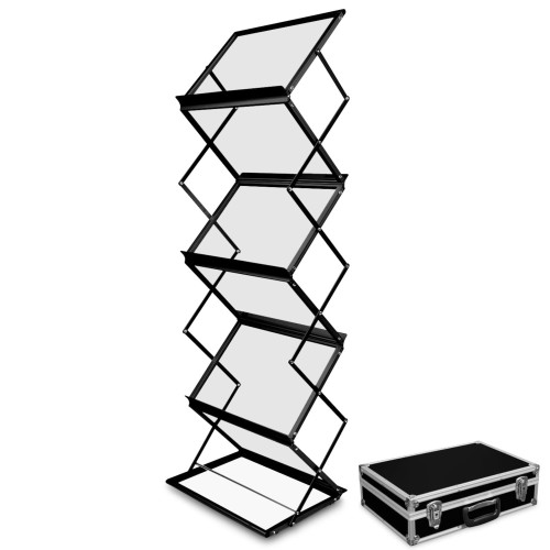 Stojak na ulotki Montana Czarny A3 + walizka