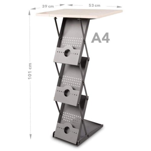 Szczegółowe wymiary trybunki/stojaka Concord